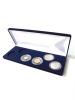 Футляр (255х103х27 мм) для 6 монет в капсулах (диаметр 44 мм),  тёмно-синий