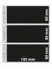 Листы системы MULTI COLLECT на 3 ячейки (185х80 мм) прозрачного цвета с чёрными листами вставками. Упаковка из 10 листов. Lindner, MU3103