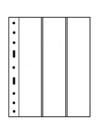 Лист-обложка GRANDE 3VC (242х312 мм) из прозрачного пластика на 3 вертикальные ячейки (68х306 мм). Leuchtturm, 321966/1