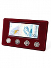 Планшет M (146х236х12 мм) для 4 монет 25 рублей и банкноты «Сочи-2014» в чехле, тёмно-бордовый