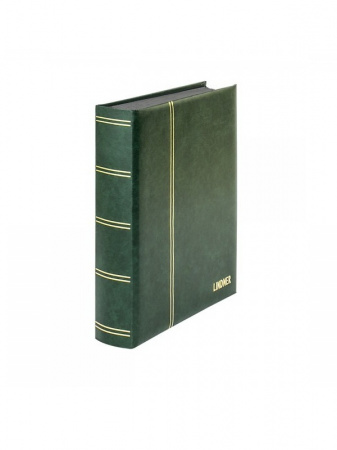 Альбом для марок (кляссер ELEGANT LUXUS). 30 листов (60 страниц) из чёрного картона с промежуточными листами из пергамина. Зелёный. Lindner, 1169S. Уценка
