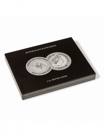 Футляр деревянный Volterra Uno (304х244х31 мм) для 20 серебряных монет в капсулах (1 oz Australian Kangaroo). Leuchtturm, 355190