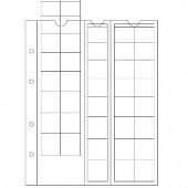 Лист-обложка OPTIMA EURO (202х252 мм) из прозрачного пластика на 40 ячеек (для пяти наборов монет Евро). Leuchtturm, 308740/1