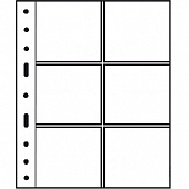 Листы-обложки GRANDE 3/2C (242х312 мм) из прозрачного пластика на 6 ячеек (106х98 мм). Упаковка из 5 листов. Leuchtturm, 316604