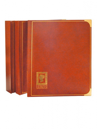 Альбом для марок (кляссер ROYAL). 20 листов (40 страниц) из чёрного картона с промежуточными прозрачными листами. Светло-коричневый. Lindner, 1151