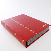 Альбом для марок (кляссер ELEGANT LUXUS). 30 листов (60 страниц) из чёрного картона с промежуточными листами из пергамина. Красный. Lindner, 1169S