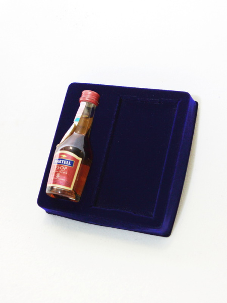 Флокированный ложемент под бутылочку MARTELL и книжку