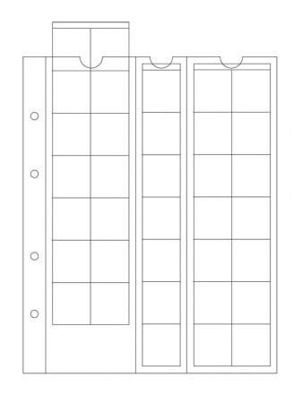 Лист-обложка для монет OPTIMA 27 (202х252 мм) из прозрачного пластика на 35 ячеек (31,5х32,7 мм). Диаметр 27 мм. Leuchtturm, 306013/1