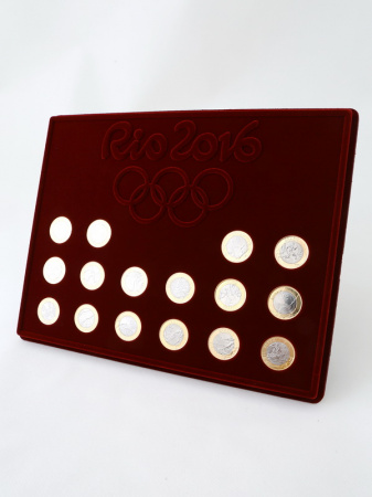 Планшет S (234х296х12 мм) для 16 монет серии «XXXI Летние Олимпийские игры 2016 года в Рио-де-Жанейро»