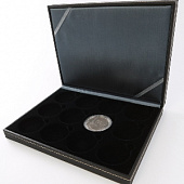 Футляр Nera XM из искусственной кожи (243х187х42 мм) для 12 монет в капсулах (диаметр 50 мм)