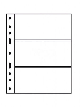 Листы-обложки OPTIMA 3C (202х252 мм) из прозрачного пластика на 3 ячейки (180х77 мм). Упаковка из 10 листов. Leuchtturm, 317839