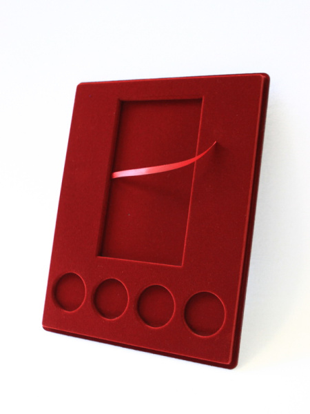 Планшет S (234х296х12 мм) для 1 банкноты Сочи-2014 в капсуле и 4 монет Сочи-2014 в капсулах, тёмно-бордовый  Планшет S (234х296х12 мм) для 1 банкноты Сочи-2014 в капсуле и 4 монет Сочи-2014 в капсулах, тёмно-бордовый