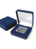 Футляр замшевый (92х92х34 мм) для 1 монеты в капсуле Quadrum (50х50х6 мм), тёмно-синий