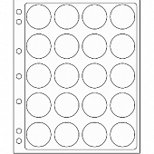 Листы-обложки ENCAP из прозрачного пластика для монет в капсулах CAPS 38/40 мм Leuchtturm. Диаметр ячейки 45 мм. Упаковка из 2 листов. Leuchtturm, 343215