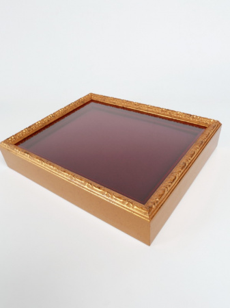Багетная рамка S золотого цвета «Живая классика» под 1 ячейку (209х270х18 мм) с поролоновой вставкой
