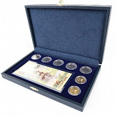 Футляр кожзам Sapfir M (238х155х37 мм) посвящённый Крыму (для банкноты в чехле и 7 монет в капсулах Leuchtturm)