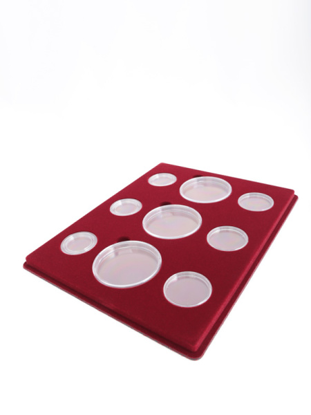 Планшет S (234х296х12 мм) для серии монет «Выдающиеся полководцы и флотоводцы России», тёмно-бордовый  Планшет S (234х296х12 мм) для серии монет «Выдающиеся полководцы и флотоводцы России», тёмно-бордовый