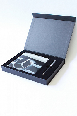Флокированный ложемент для подарочного набора Mercedes (буклет и ручка)