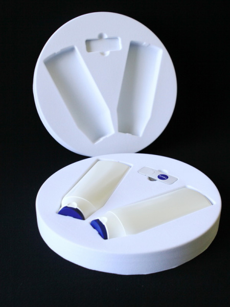 Круглый флокированный ложемент под набор Nivea. Вид 2 Круглый флокированный ложемент под набор Nivea. Вид 2