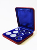 Футляр замшевый (182х202х36 мм) на 8 монет в капсулах (диаметр 46 мм), тёмно-синий  Футляр замшевый (182х202х36 мм) на 8 монет в капсулах (диаметр 46 мм), тёмно-синий