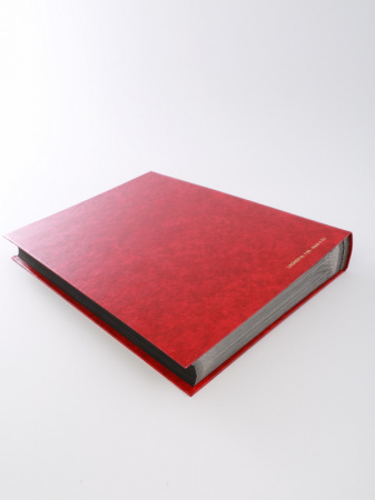 Альбом для марок (кляссер STANDARD). 24 листа (48 страниц) из чёрного картона с промежуточными листами из пергамина. Красный. Lindner, 1169