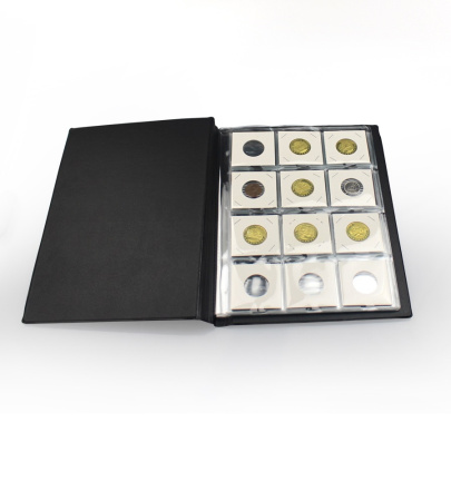 Монетный альбом для размещения 120 монет в картонных холдерах, бордовый, PCCB MINGT, 802280
