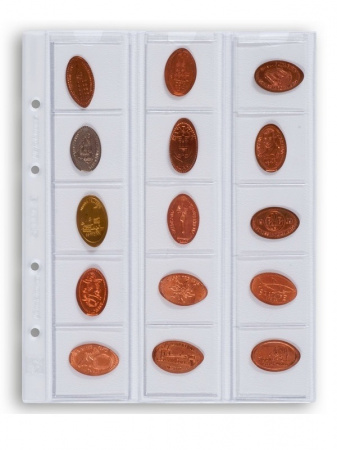 Лист-обложка для монет OPTIMA 42 (202х252 мм) из прозрачного пластика на 15 ячеек (48х46,5мм). Диаметр 42 мм. Leuchtturm, 338032/1