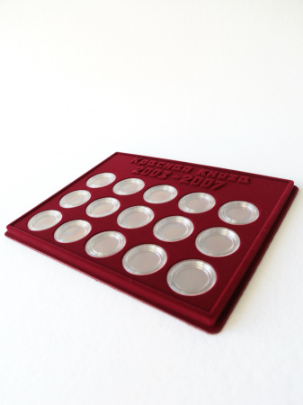 Набор из трёх планшетов S (234х296х12 мм) для серии монет 1 рубль серебра «Красная книга» 1993-1997гг, 1998-2002гг, 2003-2007гг