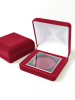 Футляр (92х92х40 мм) для монеты в капсуле Quadrum XL (67,25х67,25х7,5 мм), светло-бордовый