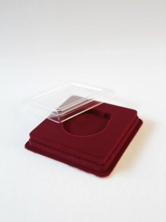 Сувенирная упаковка (106х106х20 мм) под монету, медаль (диаметр 50 мм, глубина 6 мм)