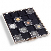 Кассета МВ для 20 монет в капсулах «Quadrum» (50х50х6 мм). Чёрный. (327468)
