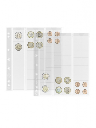 Листы-обложки для монет NUMIS MIX (193х217 мм) из прозрачного пластика для хранения монет разного диаметра. Упаковка из 5 листов. Leuchtturm, 323010