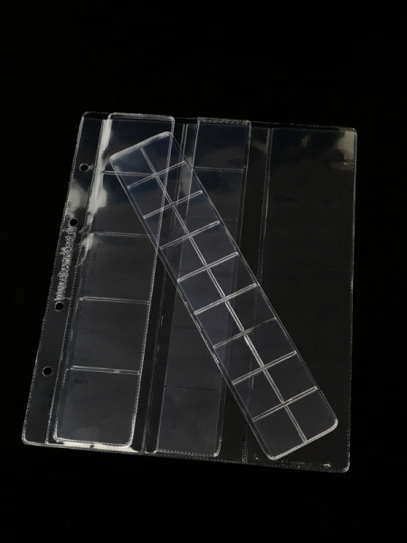 Лист формата ОПТИМА (Россия) (200х250 мм) с выдвижными секциями на 29 ячеек (MIX) для хранения монет разного диаметра. Standart. Albommonet, ЛМ29СК