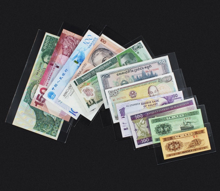 Чехлы для банкнот №2 (120х60 мм), прозрачные. Упаковка 50 шт. PCCB MINGT, 801941