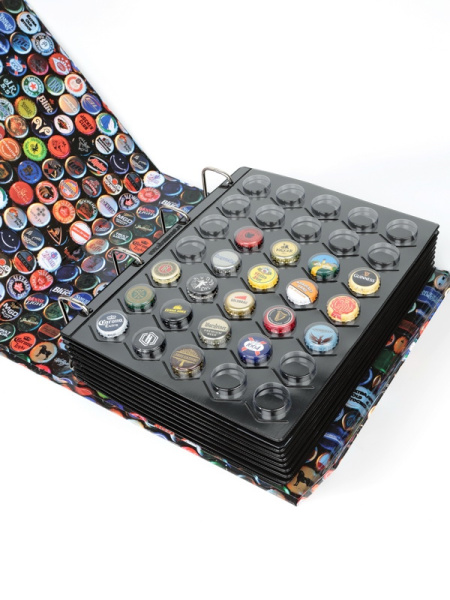 Альбом с 10 чёрными листами для хранения 350 кромчатых пробок, GRANDE. Albommonet, Россия