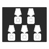 Футляр Presidio из искусственной кожи (301х245х34 мм) на 5 орденов с пятиугольной колодкой
