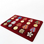 Планшет L (222х333х13 мм) на 5 медалей РФ d-32 мм и 5 орденов с пятиугольной колодкой