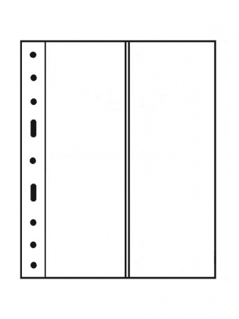 Лист-обложка GRANDE 2VC (242х312 мм) из прозрачного пластика на 2 вертикальные ячейки (105х306 мм). Leuchtturm, 324045/1