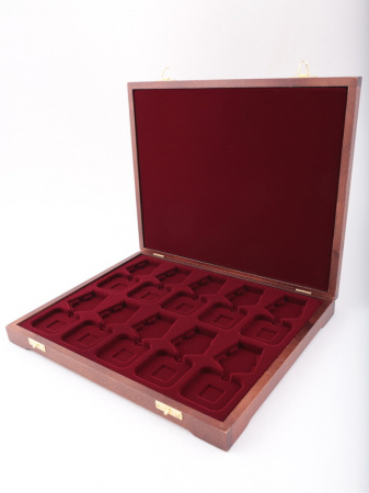 Футляр деревянный Vintage S (305х247х40 мм) на 10 орденов с пятиугольной колодкой