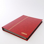 Альбом для марок (кляссер STANDARD). 16 листов (32 страницы) из чёрного картона с промежуточными листами из пергамина. Красный. Lindner, 1168