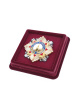  Сувенирная упаковка (106х106х20 мм) с поролоновой вставкой под универсальную медаль, тёмно-бордовый