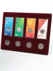  Планшет S (234х296х12 мм) для 4 обычных монет 25 рублей в капсулах Leuchtturm и 4 цветных монет 25 рублей в блистере, тёмно-бордовый
