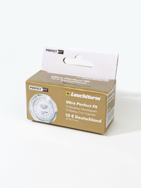 Капсулы Ultra Perfect Fit для монеты 10 евро Германии (28,75 мм), в упаковке 10 шт. Leuchtturm, 365294