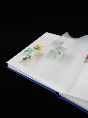 Альбом для марок (кляссер BASIC). А5. 8 листов (16 страниц) из белого картона с промежуточными листами из пергамина. Синий. Leuchtturm, 339113
