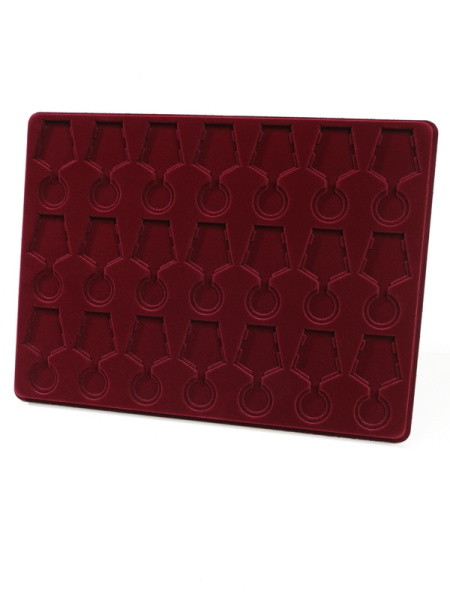  Планшет G (291х393х16 мм) на 21 медаль РФ d-32 мм с пятиугольной колодкой, тёмно-бордовый