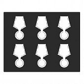 Футляр Presidio из искусственной кожи (301х245х34 мм) на 6 медалей РФ с пятиугольной колодкой d-32 мм