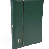Альбом для марок (кляссер COMFORT). 16 листов (32 страницы) из чёрного картона с промежуточными листами для каждой страницы из пергамина. Зелёный. Leuchtturm, 339254