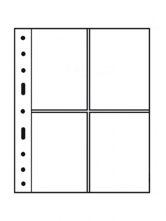 Лист-обложка GRANDE 2CT (242х312 мм) из прозрачного пластика на 4 ячейки (106х150 мм). Leuchtturm, 337553/1