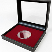 Бокс из искусственной кожи с прозрачным окном Nera XL Plus для 1 монеты 10000 руб (золото 999, 1 кг ) или 100 руб (серебро 925, 1 кг) в капсуле