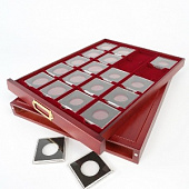 Деревянная кассета LIGNUM для 20 монет в капсулах «Quadrum» (50х50х6 мм). (323232)
